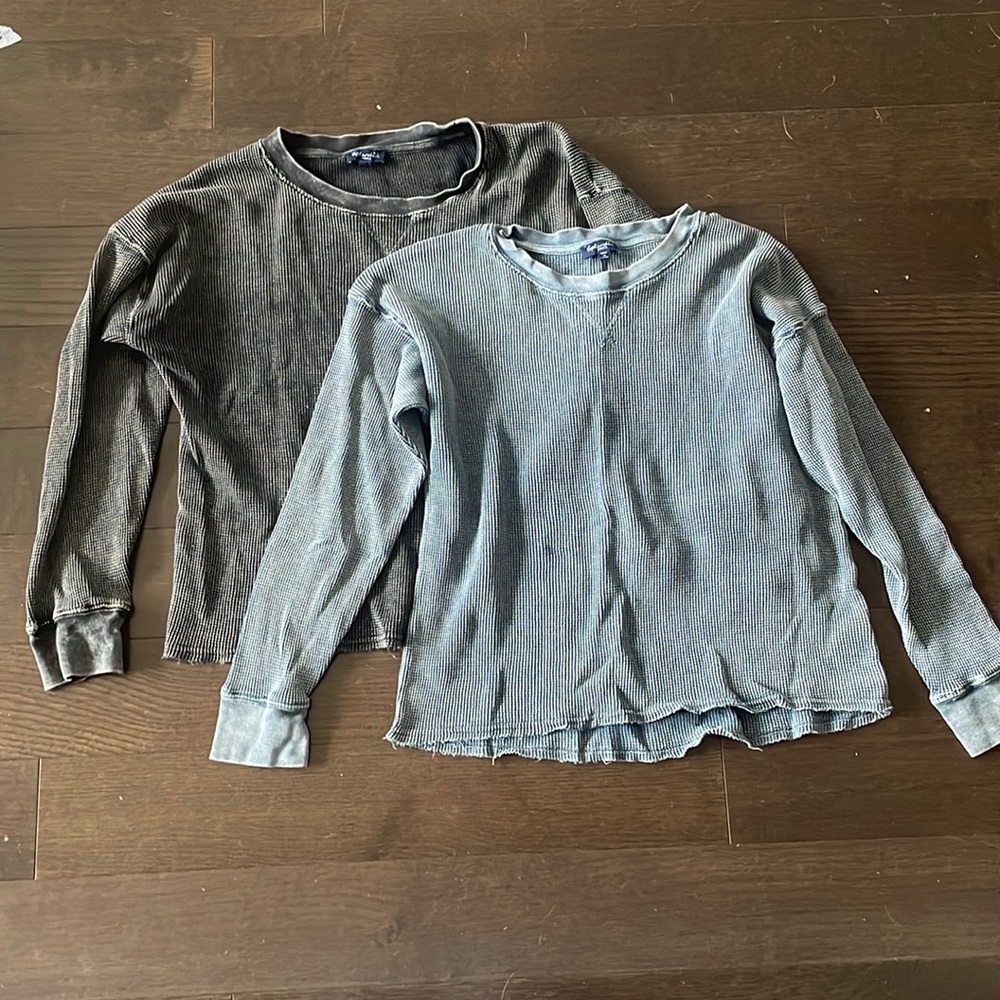 splendid long sleeve waffled tops